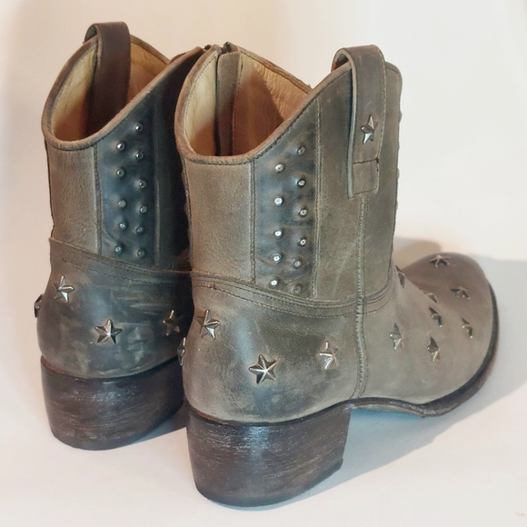 Sendra studded taupe leather low western boots, EU43/11 - Picture 7 of 16